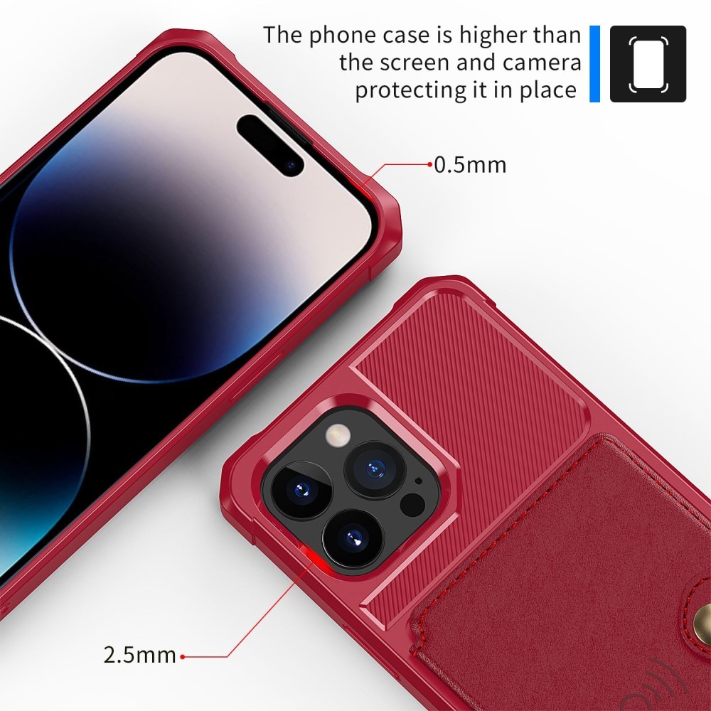iPhone 14 Pro Max Tough Multi-slot Case Red