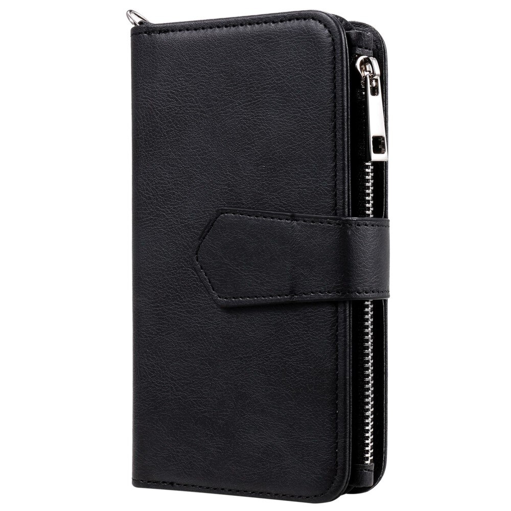 iPhone 14 Pro Zipper Magnet Wallet Black