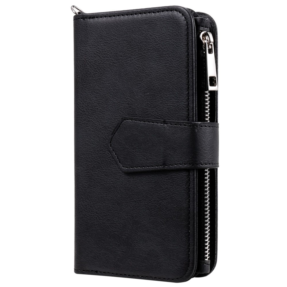 iPhone 14 Pro Max Zipper Magnet Wallet Black