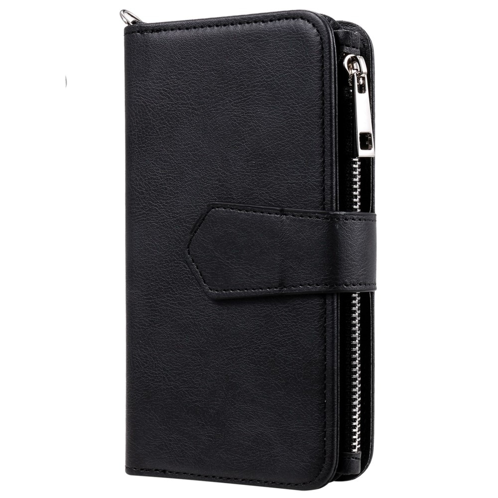 iPhone 14 Zipper Magnet Wallet Black