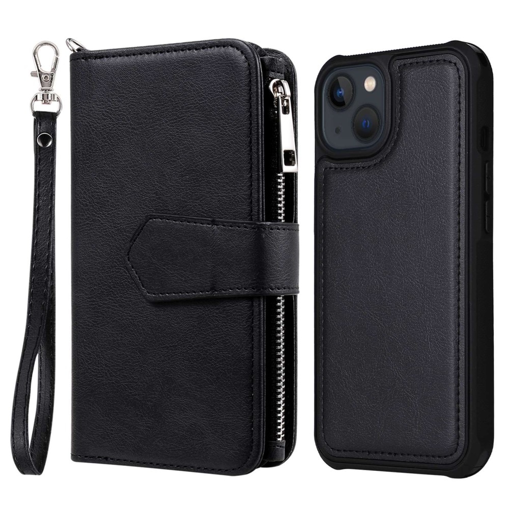 iPhone 14 Zipper Magnet Wallet Black