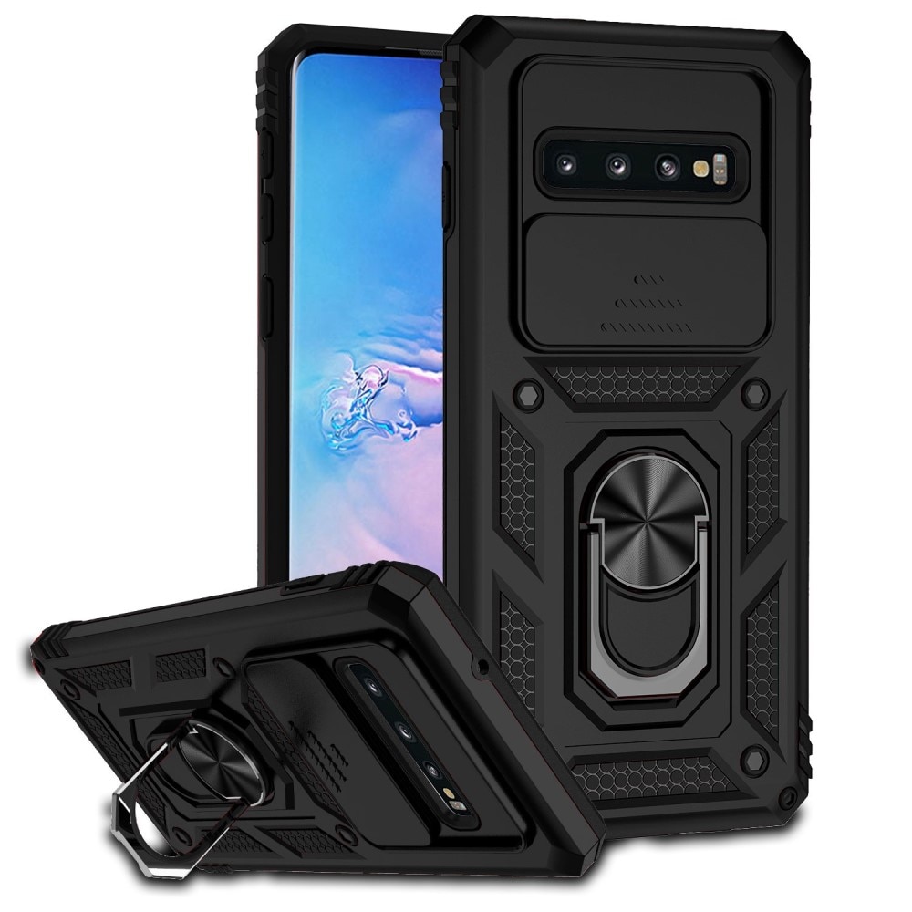 Samsung Galaxy S10 Plus Hybrid Case Tech Ring w. Camera Protector Black