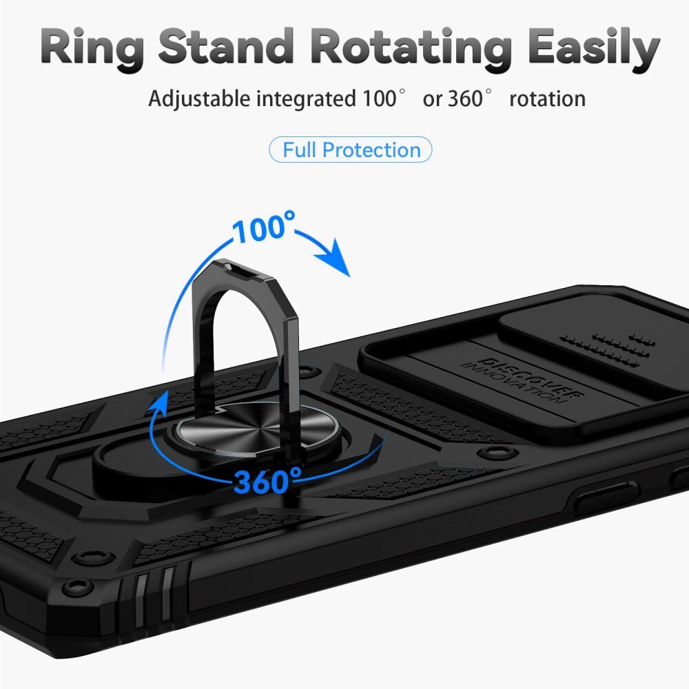 Samsung Galaxy S10 Plus Hybrid Case Tech Ring w. Camera Protector Black