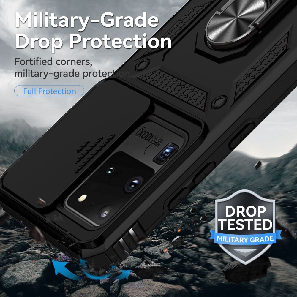 Samsung Galaxy S20 Ultra Hybrid Case Tech Ring w. Camera Protector Black