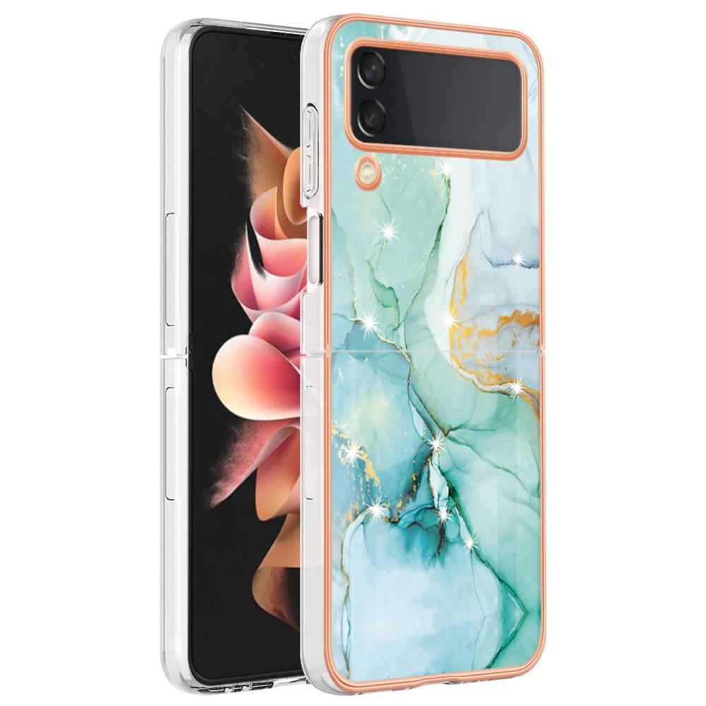 Samsung Galaxy Z Flip 4 TPU Case Green Marble