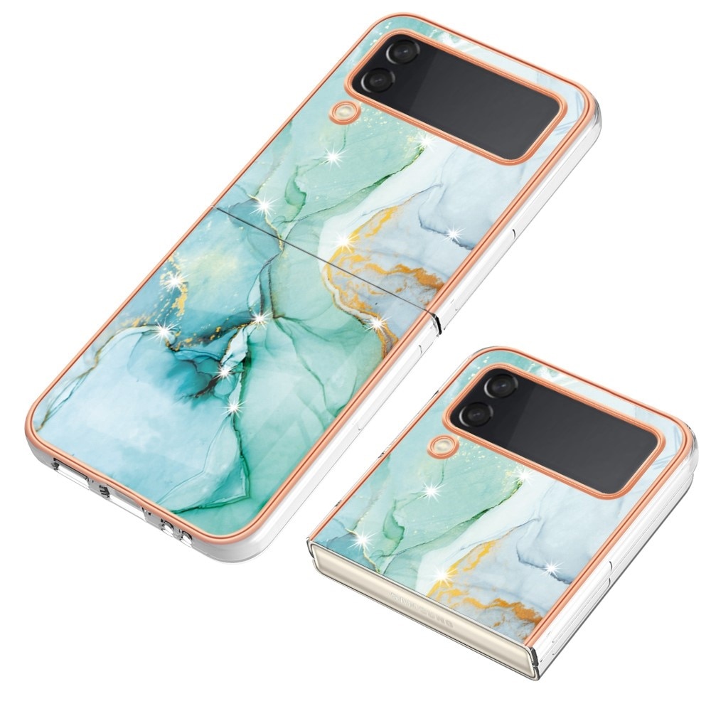 Samsung Galaxy Z Flip 4 TPU Case Green Marble