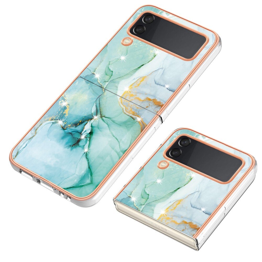 Samsung Galaxy Z Flip 4 TPU Case Green Marble