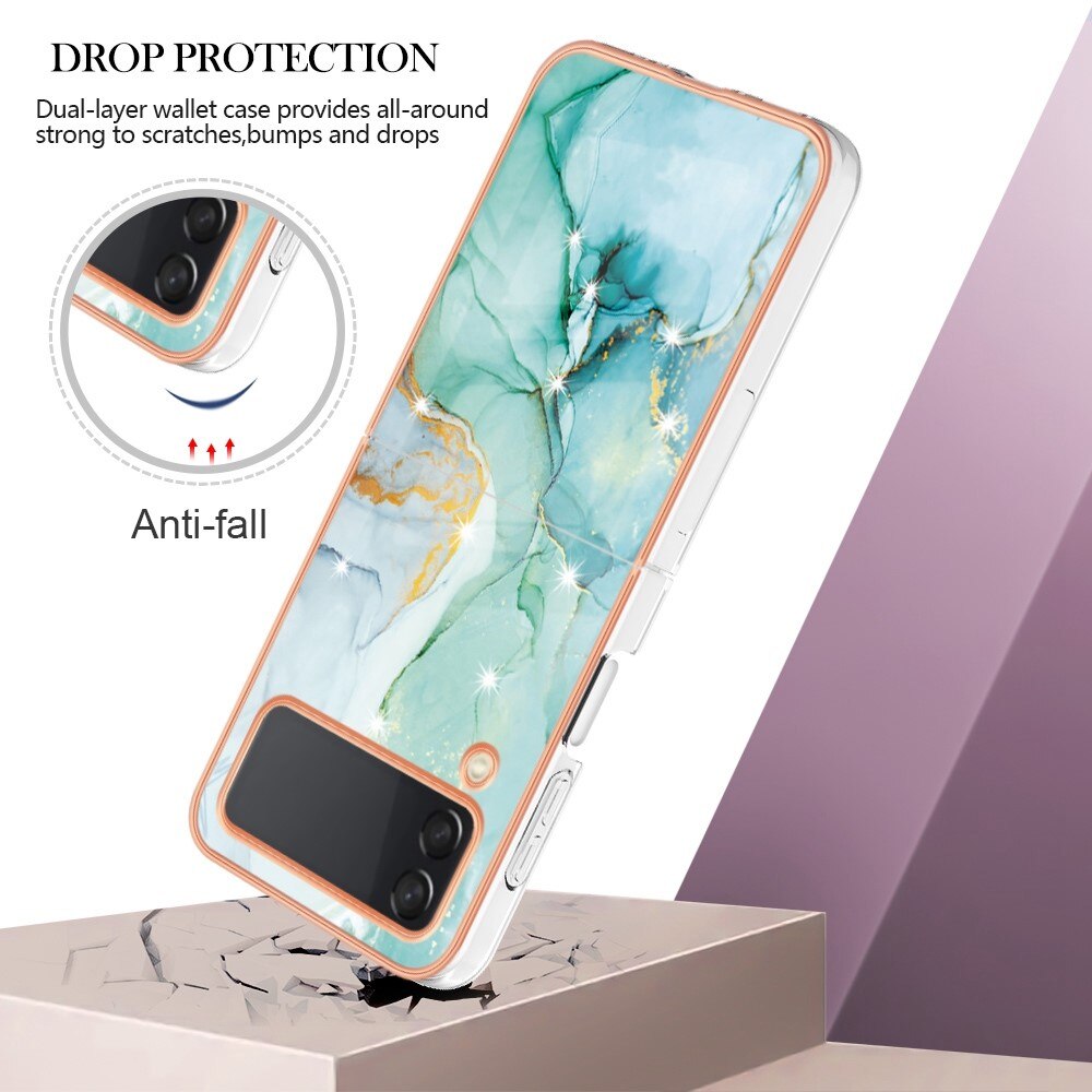 Samsung Galaxy Z Flip 4 TPU Case Green Marble