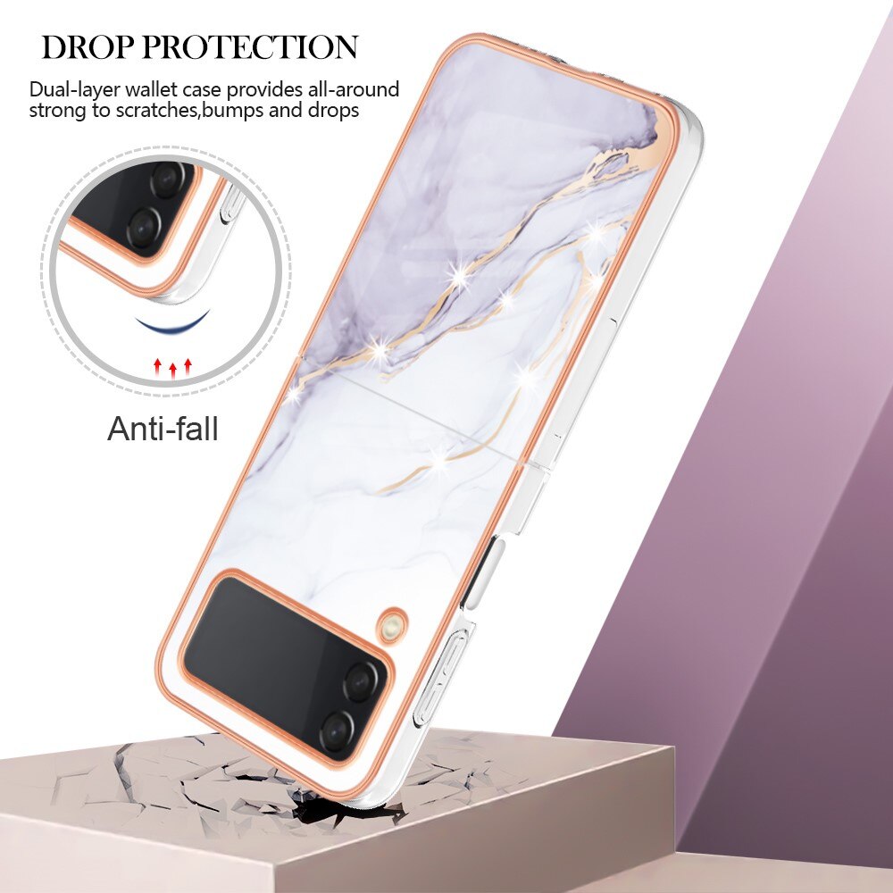 Samsung Galaxy Z Flip 4 TPU Case White Marble