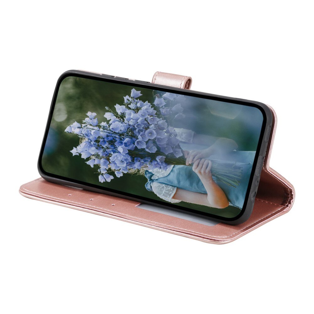 Huawei Mate 50 Pro Leather Cover Pink Gold