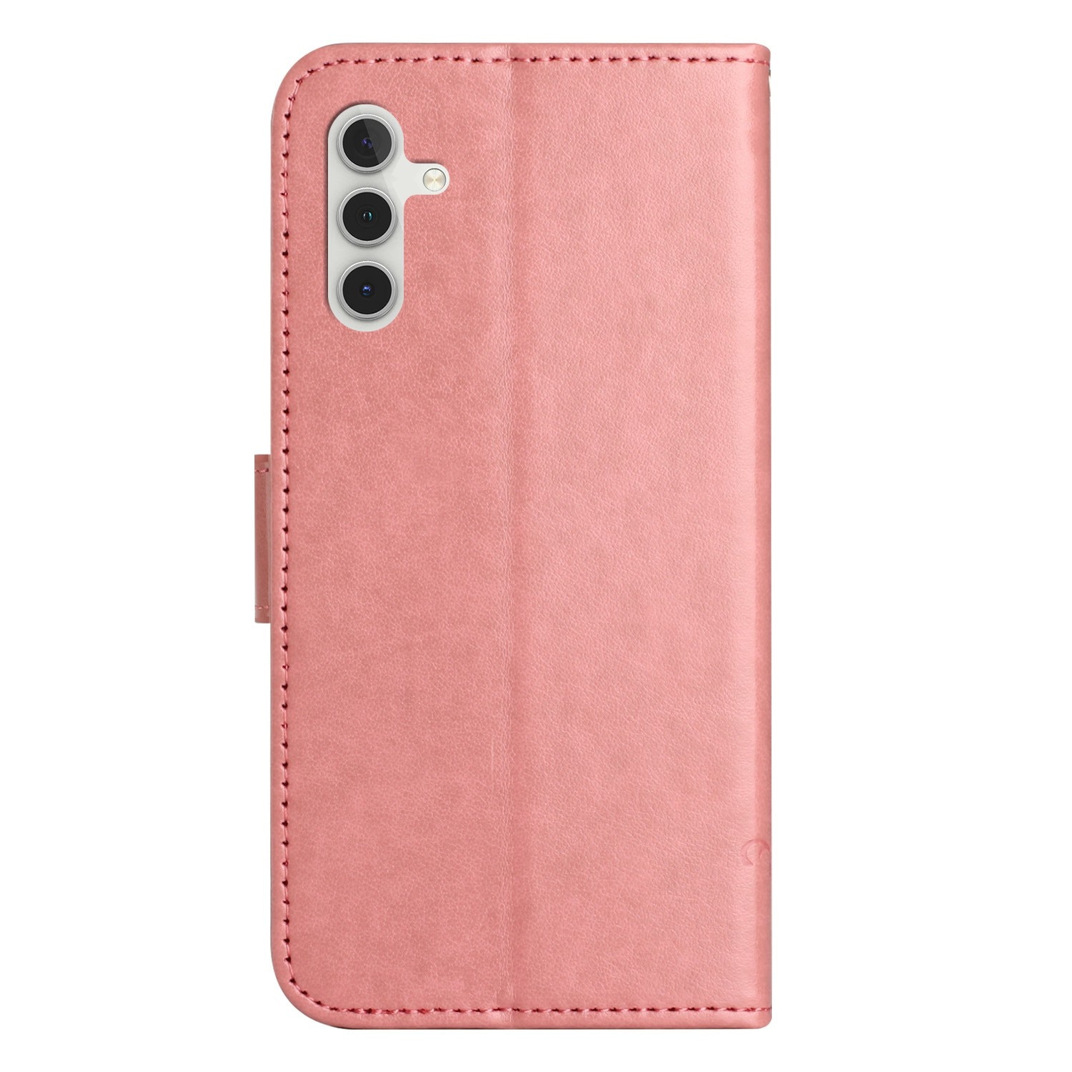 Samsung Galaxy A17 Leather Cover Imprinted Butterflies Pink