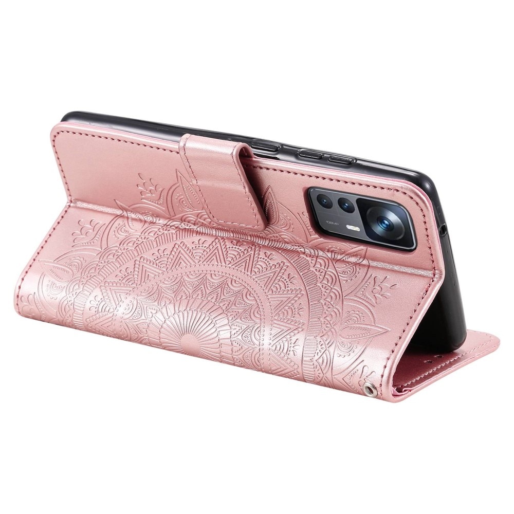 Xiaomi 12T/12T Pro Leather Cover Mandala Pink