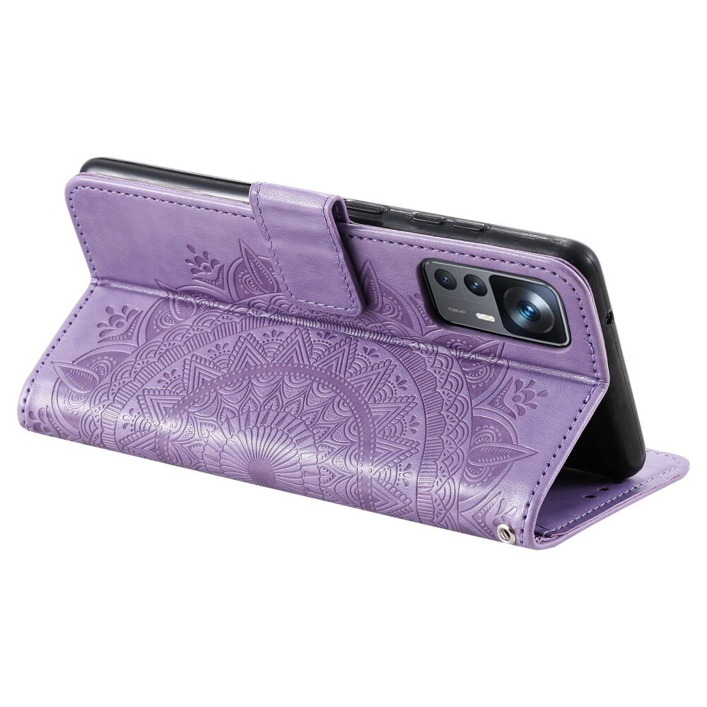 Xiaomi 12T/12T Pro Leather Cover Mandala Purple