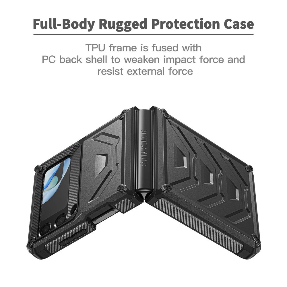 Samsung Galaxy Z Flip 4 Tactical Full Protection Case Black