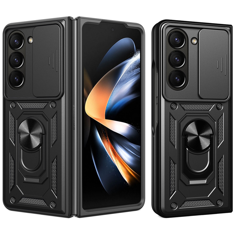 Samsung Galaxy Z Fold 7 Hybrid Case Tech Ring w. Camera Protector Black