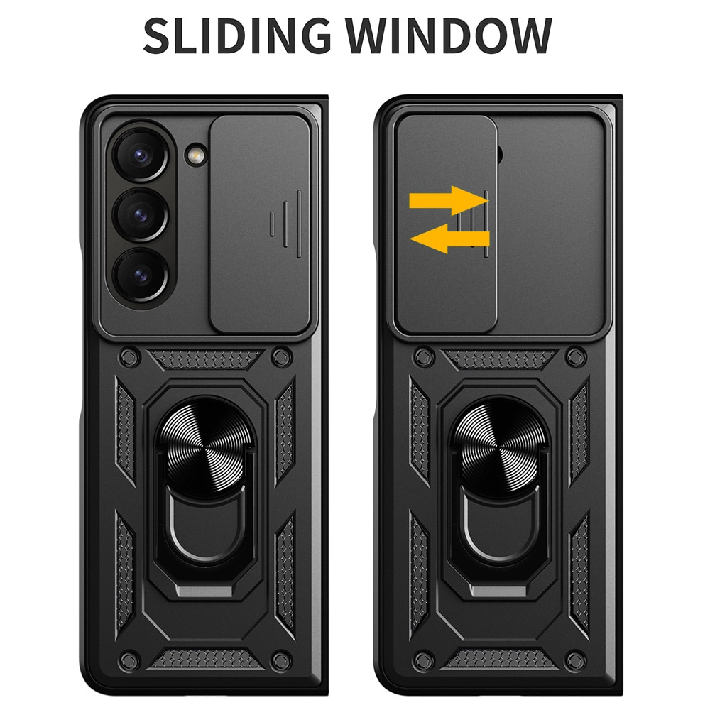Samsung Galaxy Z Fold 7 Hybrid Case Tech Ring w. Camera Protector Black