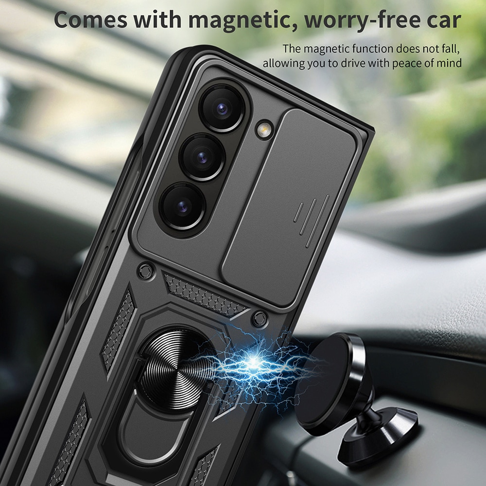 Samsung Galaxy Z Fold 7 Hybrid Case Tech Ring w. Camera Protector Black
