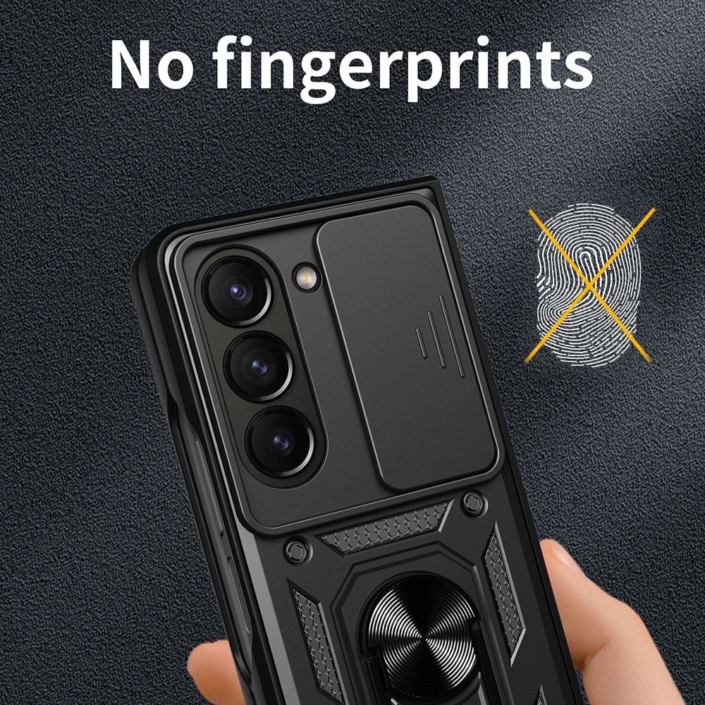Samsung Galaxy Z Fold 7 Hybrid Case Tech Ring w. Camera Protector Black