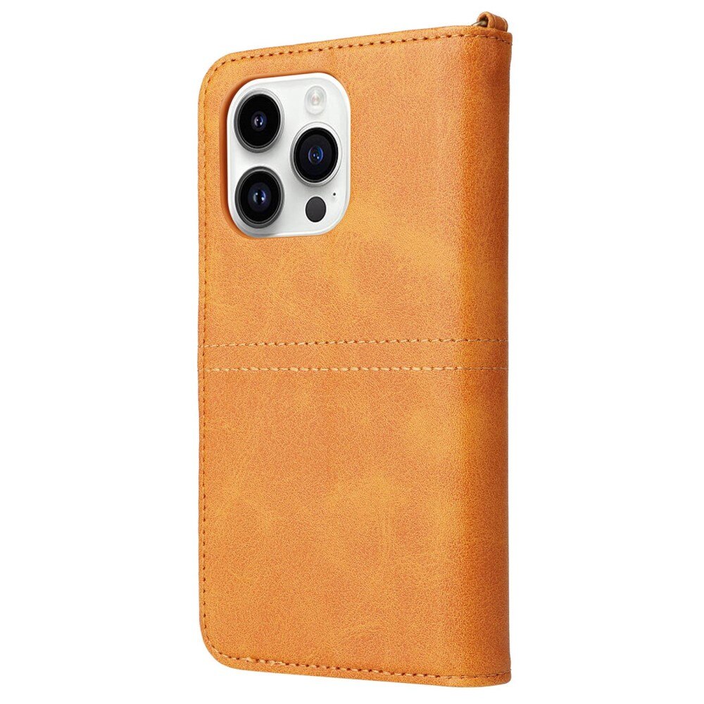 iPhone 14 Pro Magnet Leather Wallet Cognac