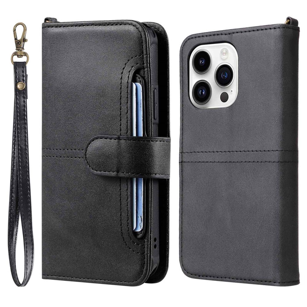 iPhone 14 Pro Magnet Leather Wallet Black