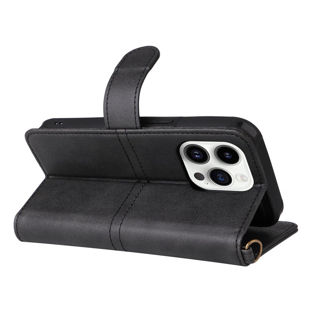 iPhone 14 Pro Magnet Leather Wallet Black