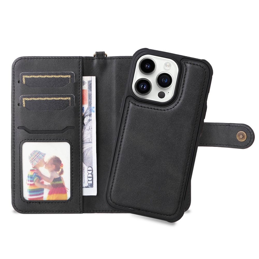 iPhone 14 Pro Magnet Leather Wallet Black