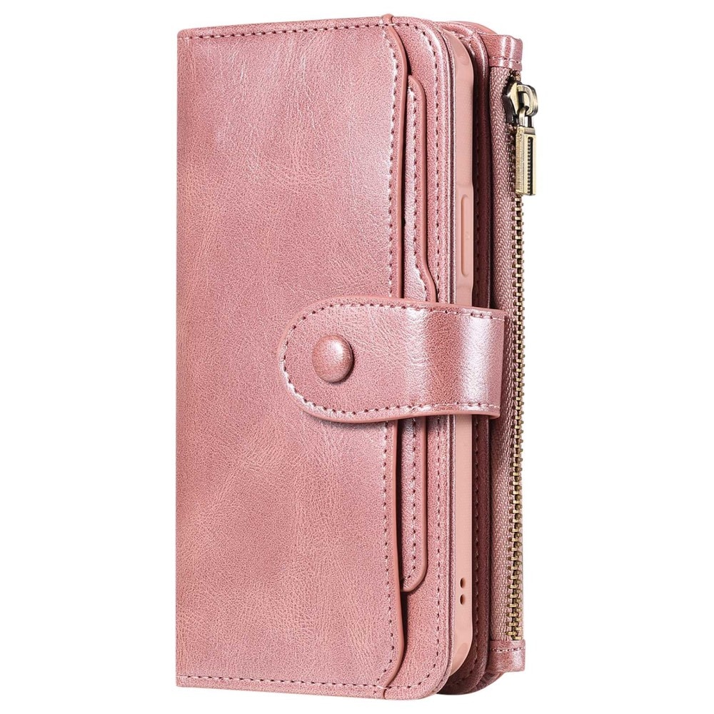 iPhone 14 Pro Magnet Leather Multi Wallet Pink