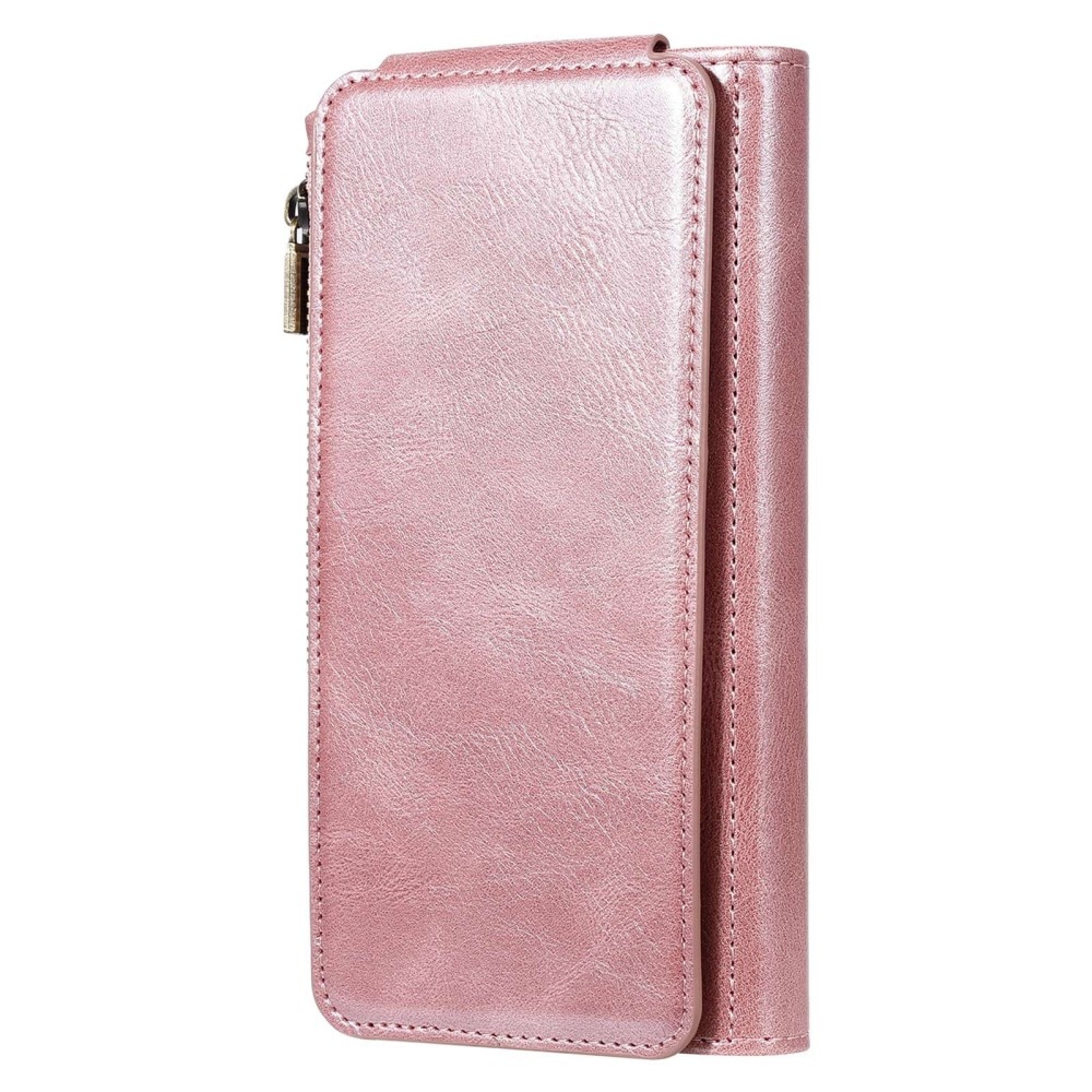 iPhone 14 Pro Magnet Leather Multi Wallet Pink