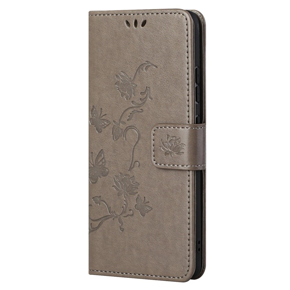 Xiaomi 12T/12T Pro Leather Cover Imprinted Butterflies Grey