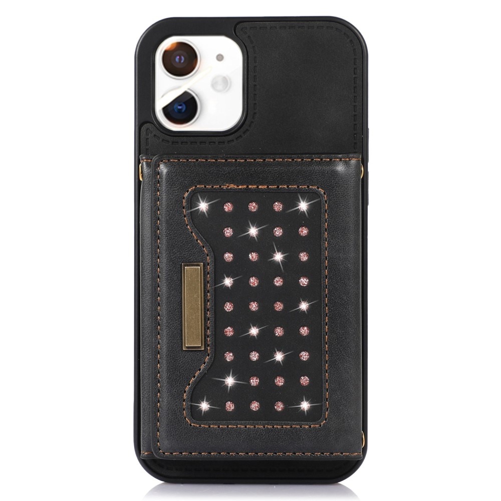 Glitter case with wallet iPhone 11 Black