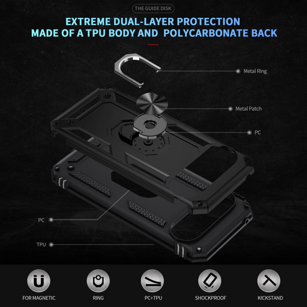 Google Pixel 10 Pro Hybrid Case Tech Ring Black