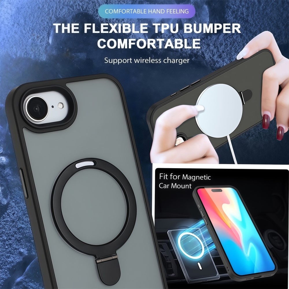 iPhone 16e Hybrid Case MagSafe Ring Black
