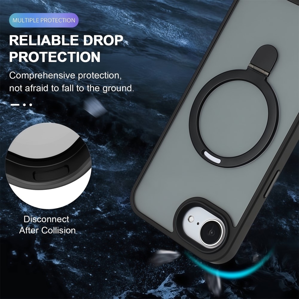 iPhone 16e Hybrid Case MagSafe Ring Black