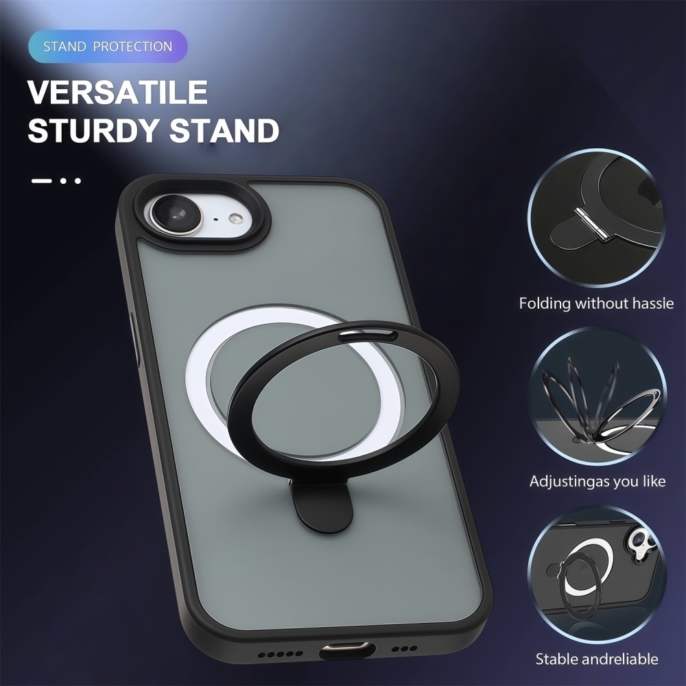 iPhone 16e Hybrid Case MagSafe Ring Black