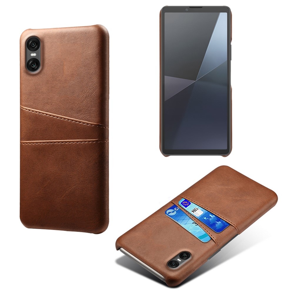 Sony Xperia 10 VII Card Slots Case Brown