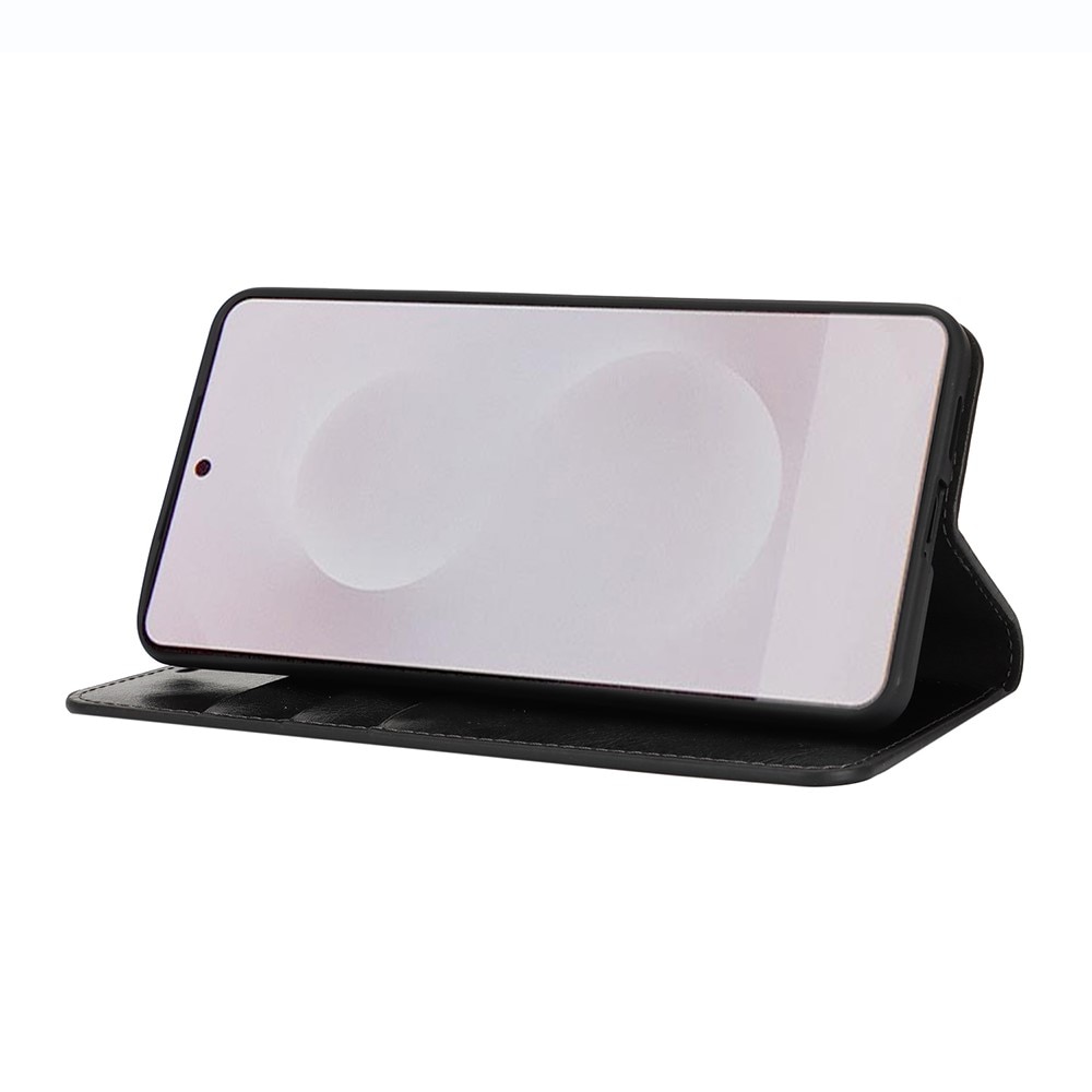 Samsung Galaxy S25 Edge Genuine Leather Wallet Case Black