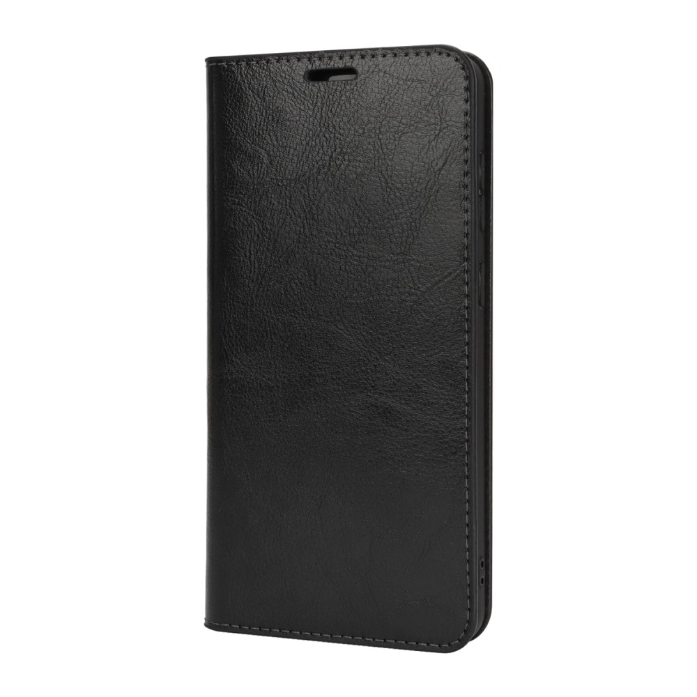 Samsung Galaxy S25 Edge Genuine Leather Wallet Case Black