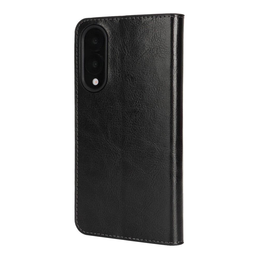 Samsung Galaxy S25 Edge Genuine Leather Wallet Case Black