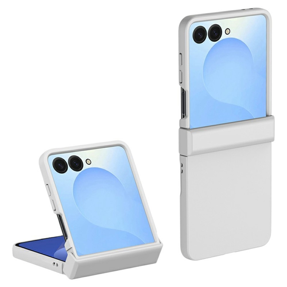Samsung Galaxy Z Flip 7 Rubberized Hard Case Hinge Protection White