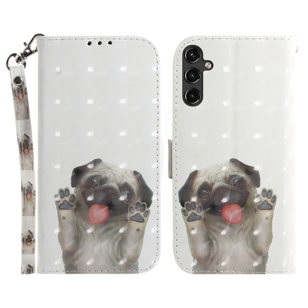 Samsung Galaxy A14 Wallet Book Cover 3D Dog