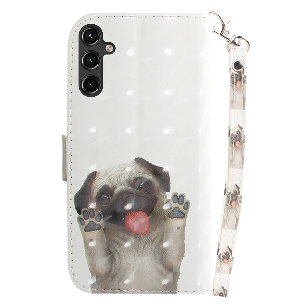 Samsung Galaxy A14 Wallet Book Cover 3D Dog