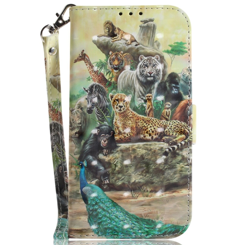 Samsung Galaxy A14 Wallet Book Cover 3D Jungle