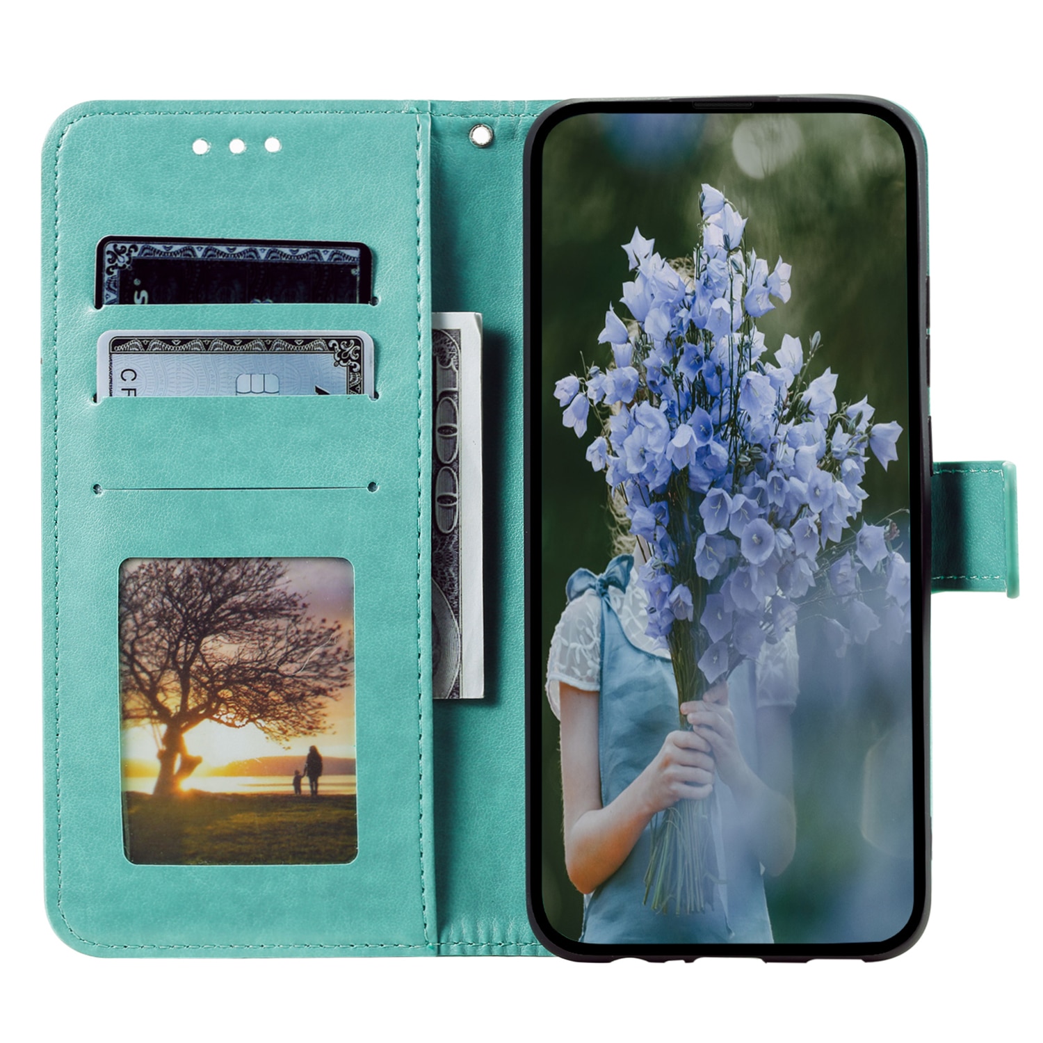 Samsung Galaxy A17 Leather Cover Mandala Green
