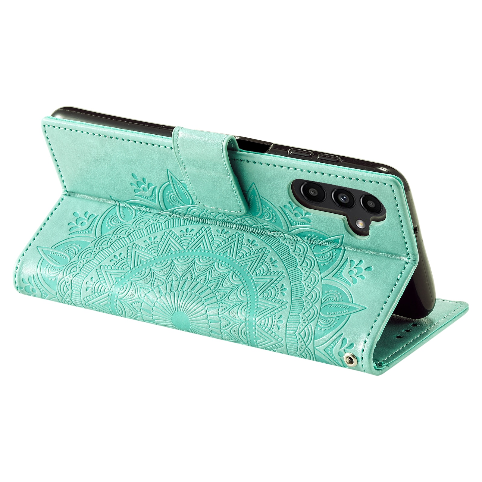 Samsung Galaxy A17 Leather Cover Mandala Green