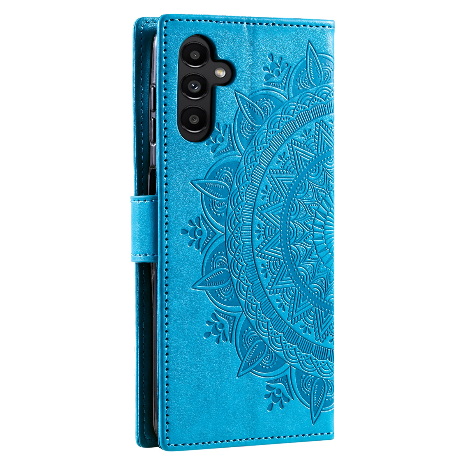 Samsung Galaxy A17 Leather Cover Mandala Blue