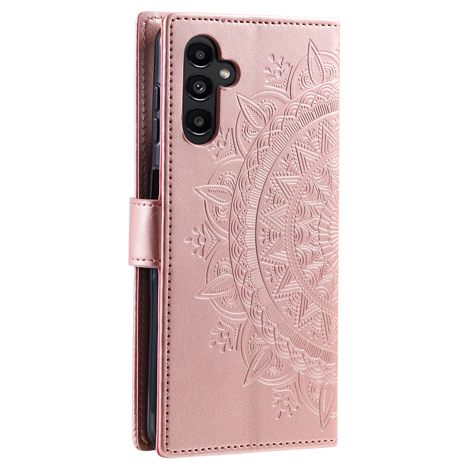 Samsung Galaxy A17 Leather Cover Mandala Rose Gold