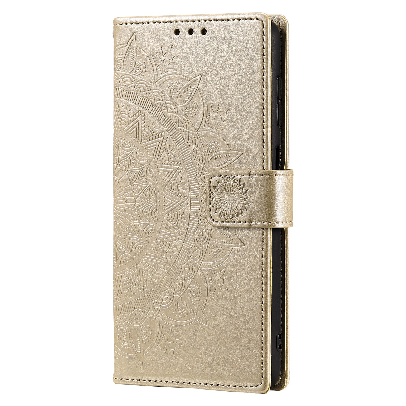 Samsung Galaxy A17 Leather Cover Mandala Gold