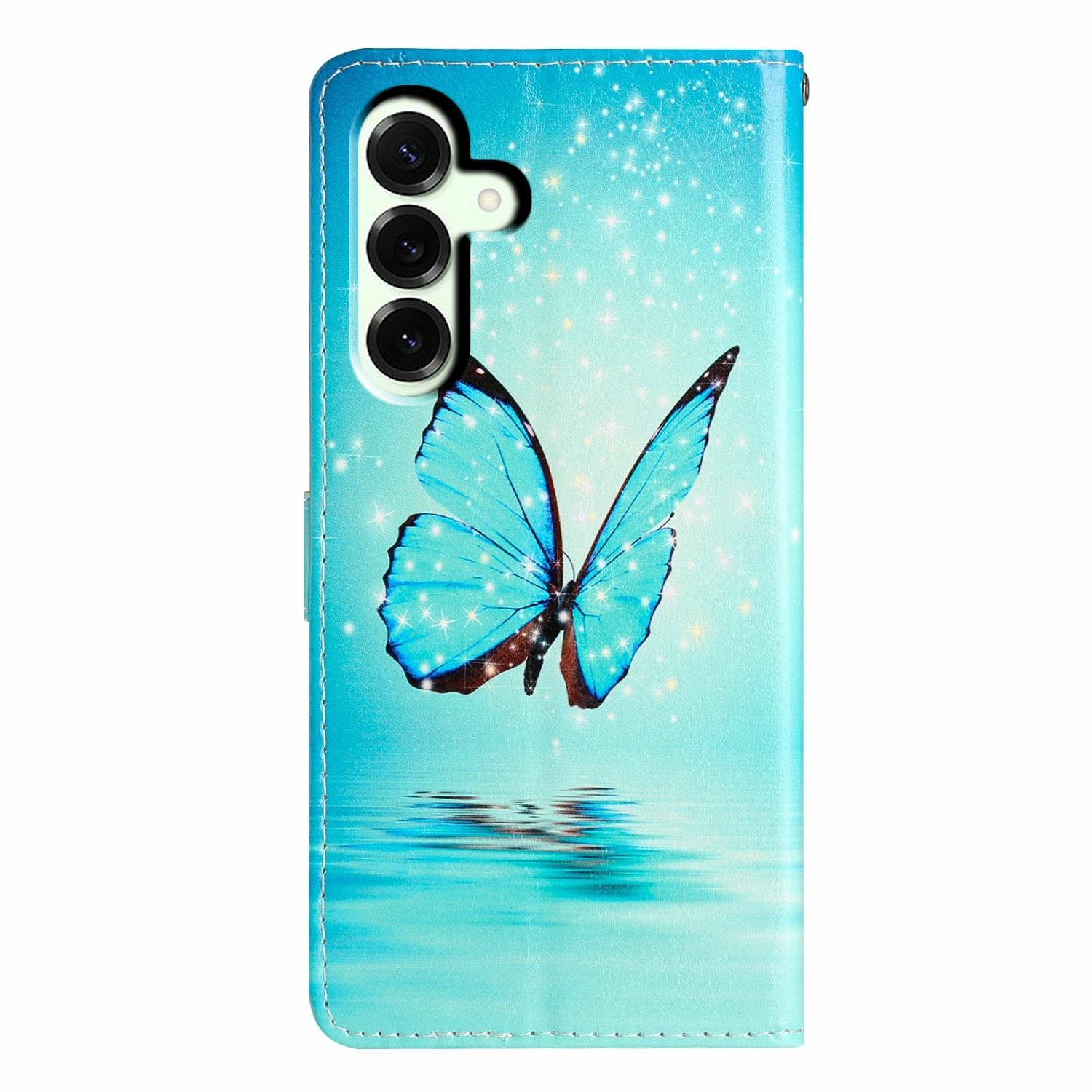 Samsung Galaxy S25 FE Wallet Book Cover Blue Butterflies