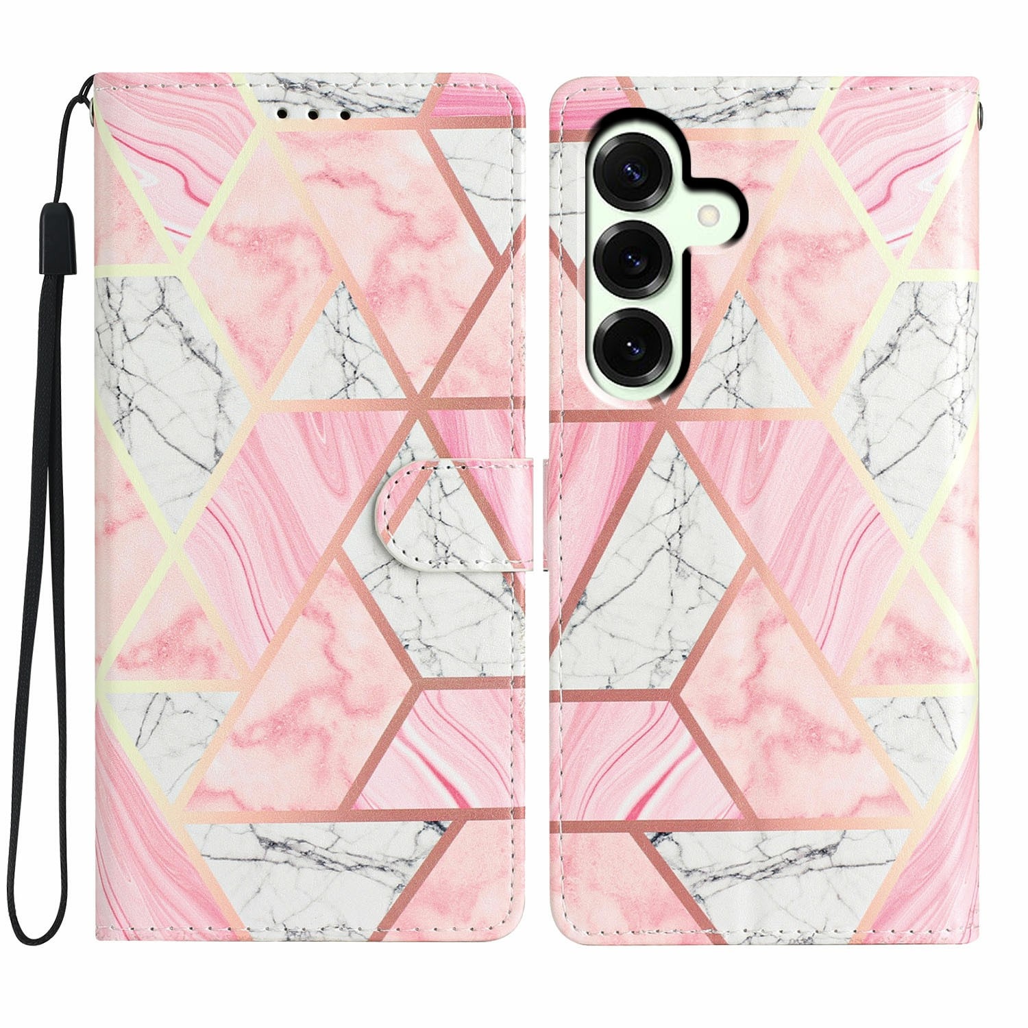 Samsung Galaxy A17 Wallet Book Cover Pink Marble