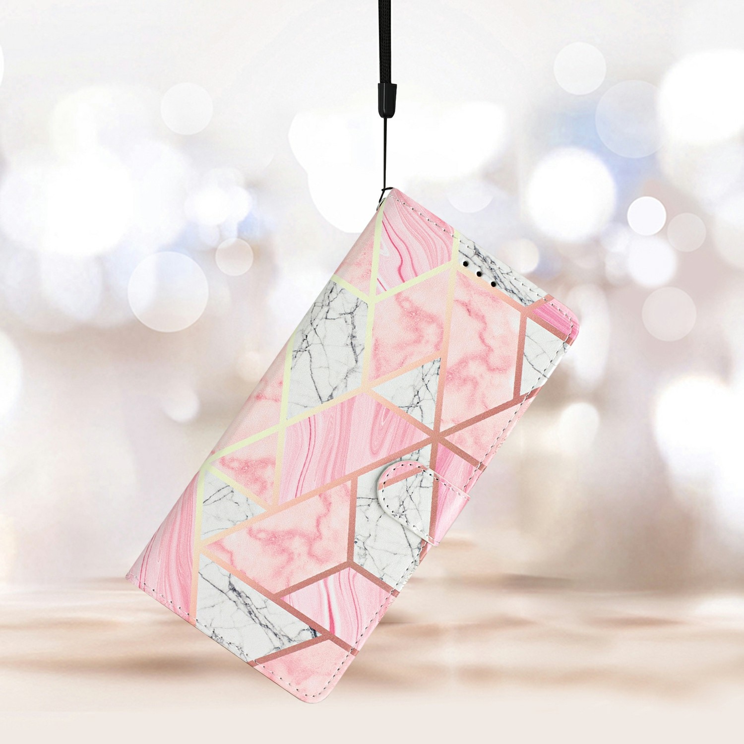 Samsung Galaxy A17 Wallet Book Cover Pink Marble